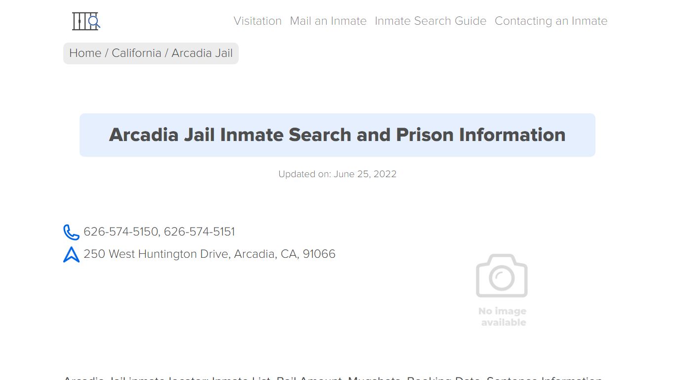 Arcadia Jail Inmate Search, Visitation, Phone no. & Mailing Information