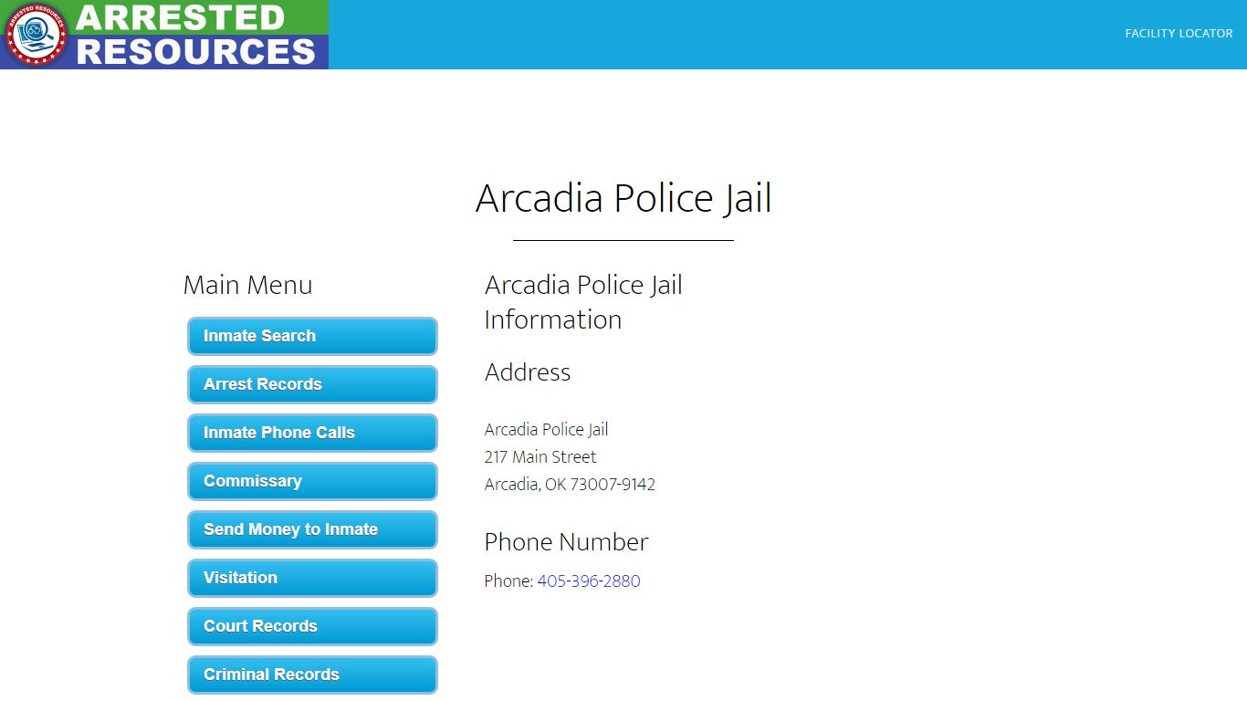 Arcadia Police Jail - Inmate Search - Arcadia, OK